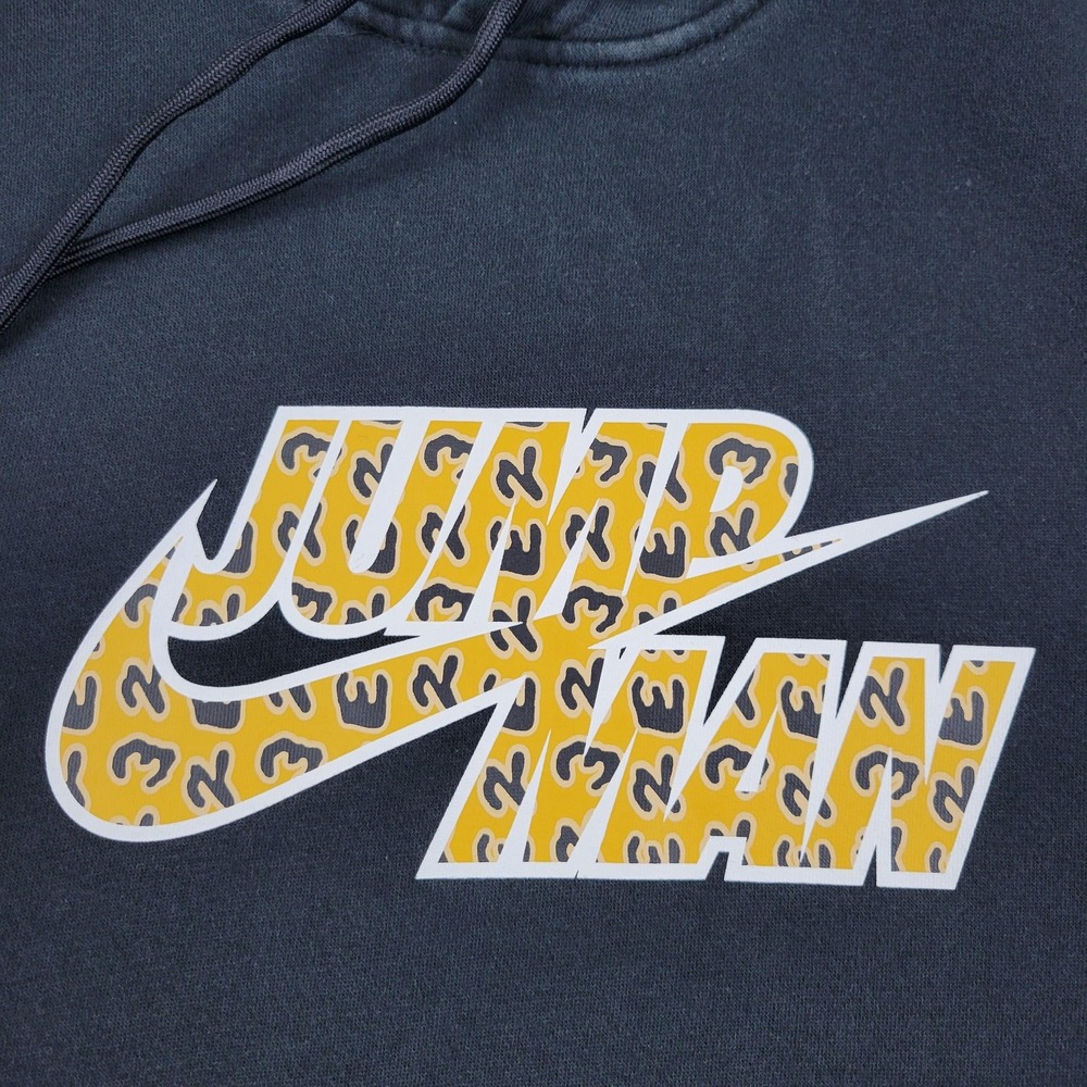 Jordan Hoodie Mens Medium Jumpman Leopard Print Pullover Sweatshirt DQ8037-010